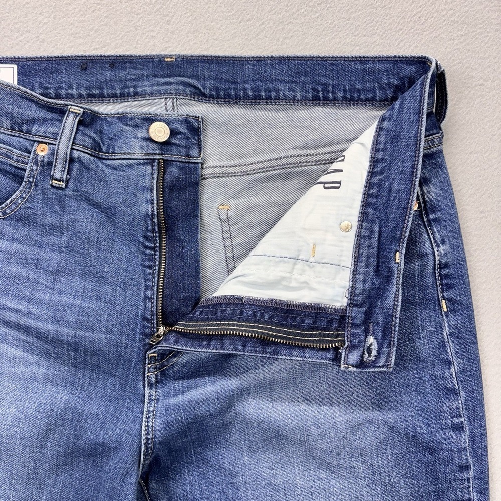 GAP Kick Fit High Rise Jeans Womens 33/16R 34x26 Blue Denim Stretch Workwear - Picture 9 of 12